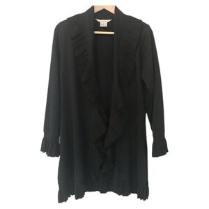 Exclusively Misook long black cardigan Petite S
